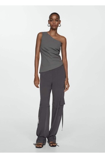 MANGO Woman Cargo Pants with Metallic Details