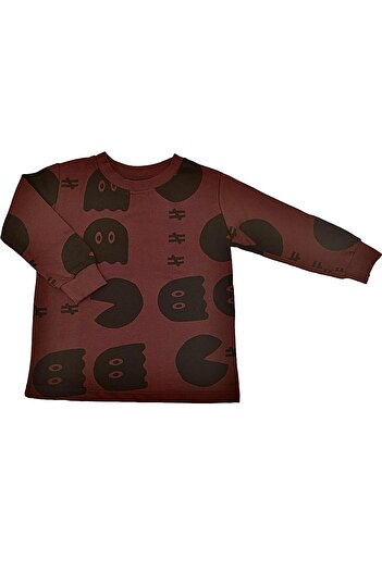 Moi Noi Sweatshirt Burgundy Pattern