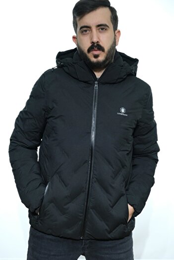lumberjack Erkek Siyah Mont Kapişonlu Henry Coat Mont
