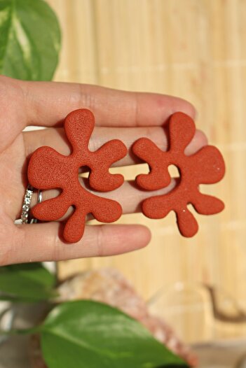 Gizy Store Polymer Clay Handmade Special Design Mold Cinnamon Color Women's Earrings