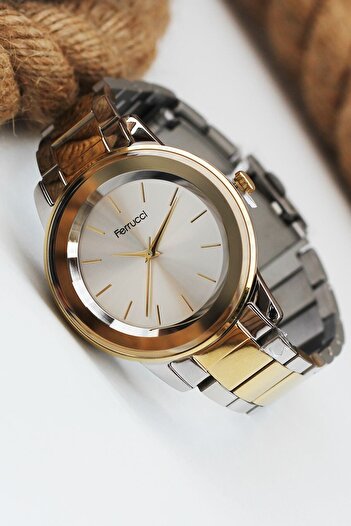 Ferrucci Women's Wristwatch Steel Cord 3 Atm Water Resistant Bracelet Gift Silver-gold Fc N8596