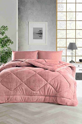 ÇARŞAF DÜNYASI Soft Single Colored Duvet-wellsoft-double-Sided 155x215 Pink