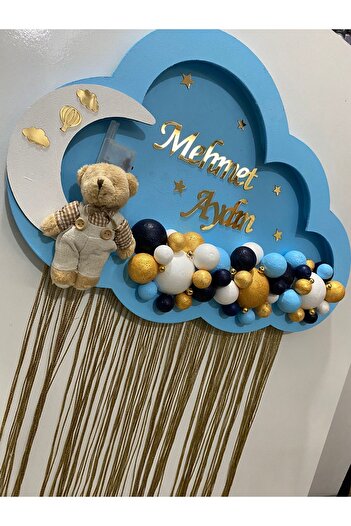 NeşeliAtölyem 45-30 ledli bulut bubble kapı süsü