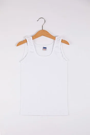 Berrak 2519, Girl's Thick Strap Cotton Undershirt 6 Pack