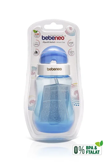 BEBENEO 250 ml Baby Drinker with Straw - Practical Lid, Bpa Free