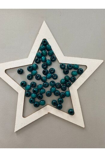 Selin 10 mm Wooden Beads in Petrol Blue Color - 100 Grm. (± 250 - 300 Pieces)