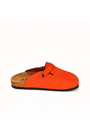Moosefield Unisex Kırmızı Hakiki Deri Terlik
