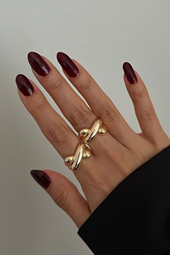 Lavian Accessories Gold Renk XO Yüzük