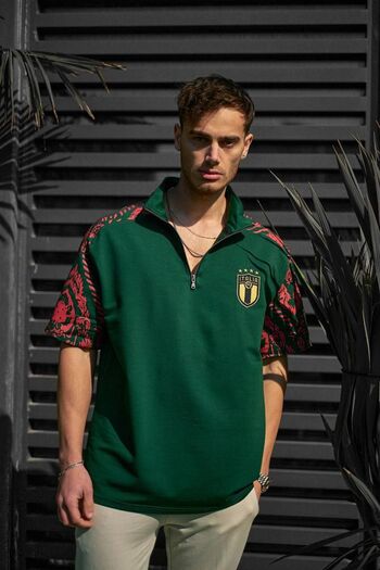 İLKCET MODA Ιταλία Κεντημένο Unisex Oversize μπλουζάκι