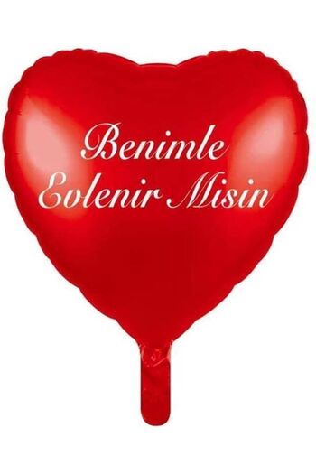 PartAntalya Heart Foil Balloon Proposal with Writing You'Ll Get Married Me for Valentine's Day