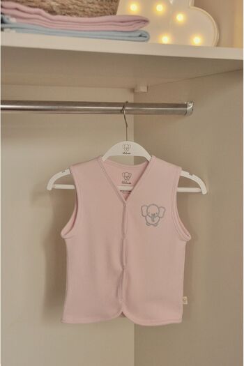 Lilalinda Bebek/Çocuk Yelek %100 Pamuk Nakış Detaylı