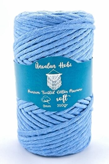 ÜNSALAN HOBİ Σκάνδαλο Μακραμέ Σκάνδαλο Baby Blue Σκάνδαλο Μακραμέ 3mm 250gr 75mt