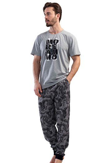 VİENETTA Men's Short Sleeve Pajama Set
,111401