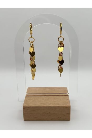 Arnes Jewelry Çelik Sallantılı Kalpli Pullu Küpe