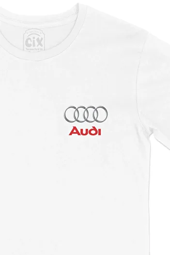 Cix Λευκό μπλουζάκι με λογότυπο Audi και σχέδιο λογότυπου τσέπης