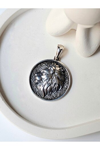 Ari Jewelry 925 Ayar Gümüş Aslan Başlı Kolye Ucu