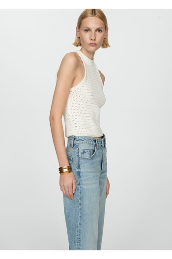 MANGO Woman Hole Detailed Knitted Blouse