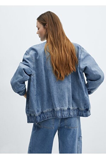 MANGO Woman Denim bomber ceket
