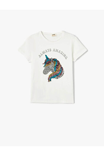 Koton Weißes Mädchen-T-Shirt - 4skg10224ak