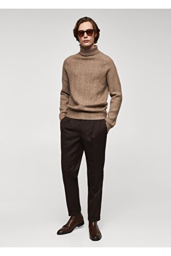 MANGO Man knitted sweater - roll-up collar