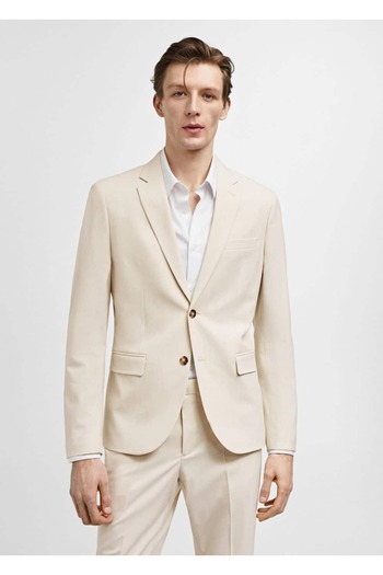 MANGO Man Піджак-блейзер Super Slim Fit з тканини Strec