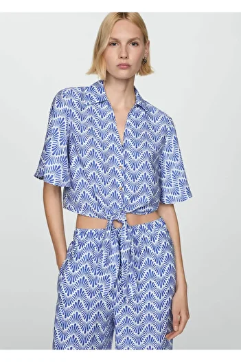 MANGO Woman Vzorovaná košile s uzly