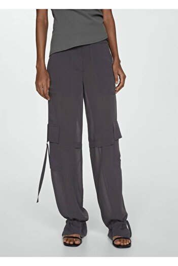 MANGO Woman Cargo Pants with Metallic Details