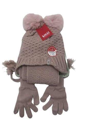 Kitti Gloves Scarf Beanie Set Powder 4-8 Years
