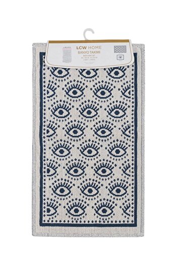 LC Waikiki LCW HOME Σετ πατάκι μπάνιου 2 τεμαχίων με στάμπα ματιών