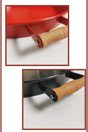 kitchen trend 51 Cm Kırmızı 37 Cm Siyah 2 Li Metal Yuvarlak Tepsi Sunum Tepsisi Çay Kahve Tepsisi