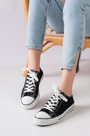 StWenn Black Linen Unisex Sneaker - Short Sneakers