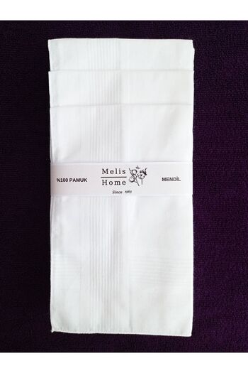Melis Home 12 Λευκά Μαντηλάκια - 40x40 εκ. 100% βαμβάκι