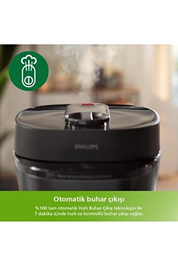 Philips 5LT Hızlı Basınç Ön Ayarlı Zamanlayıcı 18 Koruma Sistemli Yeni Nesil Akıllı Düdüklü Tencere