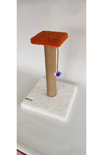 ambarpet White Cat Scratching Board with Steps 42 Cm