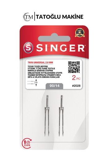 SİNGER Διπλή βελόνα 2mm 2028-14.