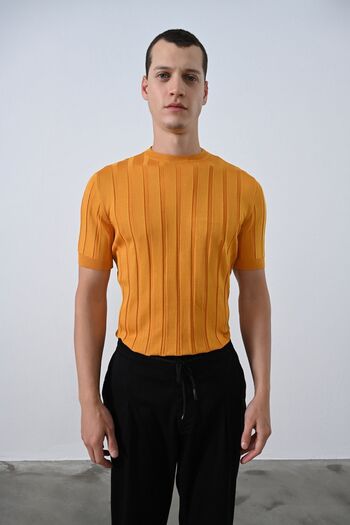 İLKCET MODA Premium Knitwear T-shirt - Stripe Detailed