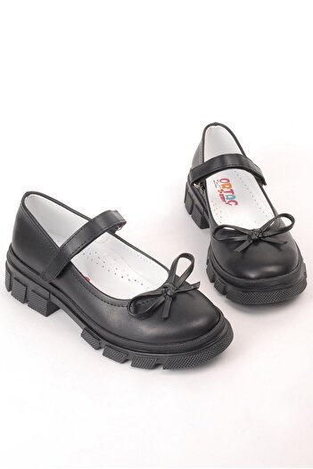 Rıdvan Çelik Black Casual Ballerinas and School Shoes for Girls