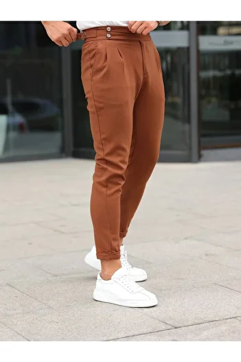 BYATA MENS STYLE Men's Italian Cut Fabric Trousers