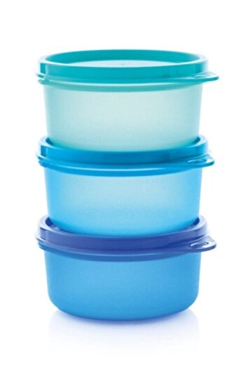 Tupperware Şeker Üçüzler Mavi Saklama Kabı 3 X 250 ml