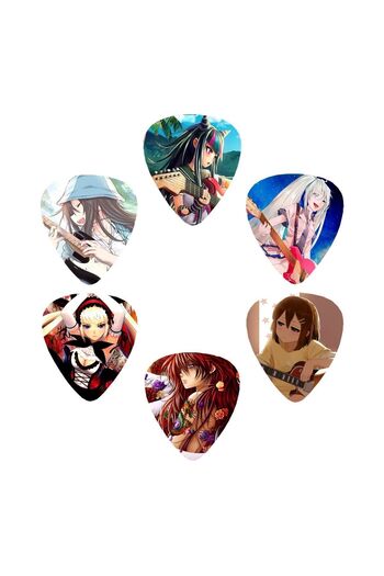 cantekin Gitar Pena 6 Adet Anime Baskılı 0.50mm Gitar Penası Çift Taraf Baskılı