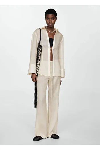 MANGO Woman 100% Ramie - Straight Cut Trousers