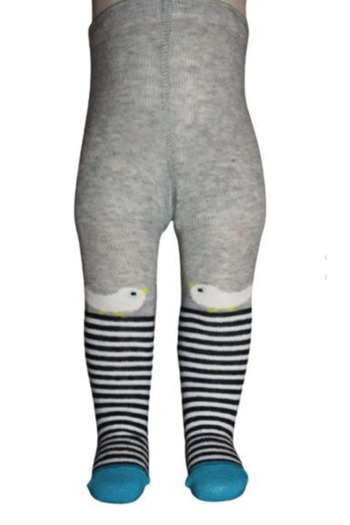 Bibaby Gray Patterned Pantyhose - Bird