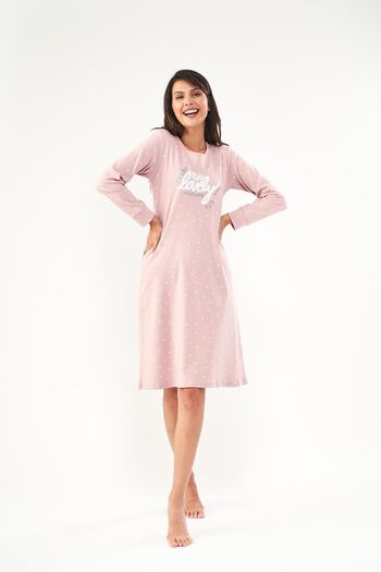 PJS Women's Polka Dot Printed Nightgown 22403