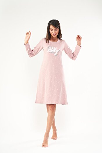 PJS Women's Polka Dot Printed Nightgown 22403