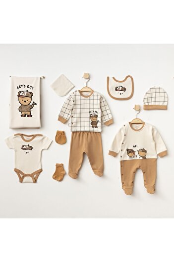 Aziz Bebe Let's Go! Patterned 10-Piece Baby Hospital Outfit Set