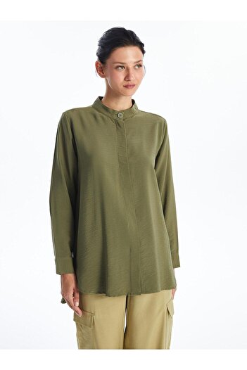 LC Waikiki Lcwaikiki Classic - Women's Brown Judge Collar Shirt Tunic