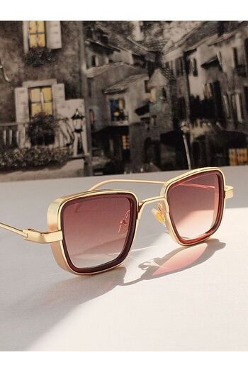 Byc polo Gold Gradient Polarizad Glass Unisex Stylish Sunglasses