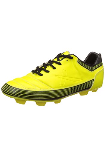 Vector X Chaser Football Shoes (Yellow/Black, 8 UK/ 9 US / 42 EU) | Leather | Moulded Insole