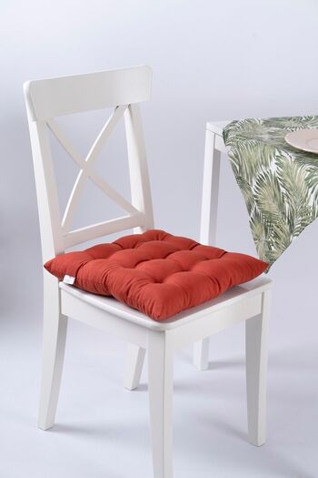 ALTINPAMUK Daisy Pofidik 9 Stitched Brick Colored Chair - Lace-Up Cushion