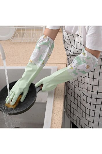 SAVORYHOME Dish gloves warm rubber waterproof kitchen wash dishes household work gloves women's waterproof 04